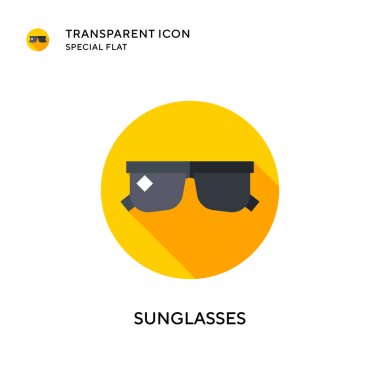 Güneş gözlüğü vektör simgesi. Düz çizim. EPS 10 vektörü.