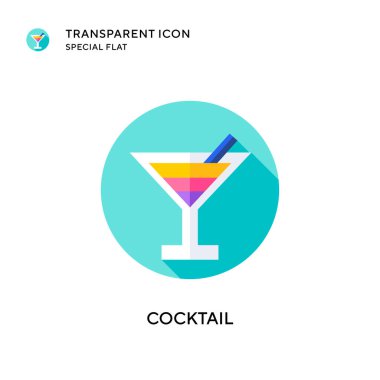 Kokteyl vektör simgesi. Düz çizim. EPS 10 vektörü.