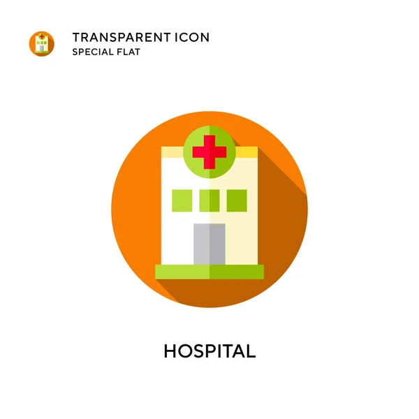 Icono Vectorial Hospital Ilustración Estilo Plano Eps Vector — Archivo Imágenes Vectoriales