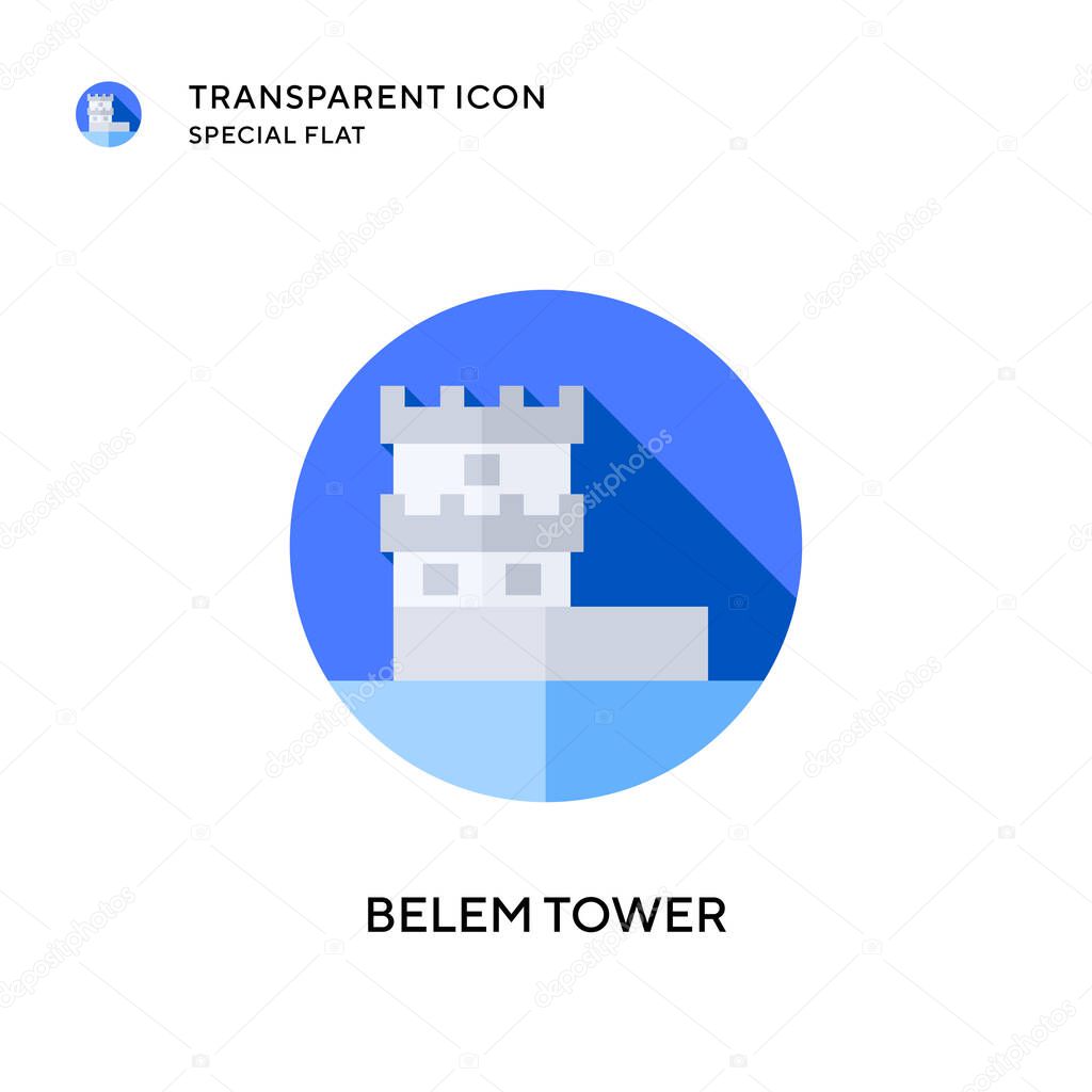 Belem tower vector icon. Flat style illustration. EPS 10 vector.