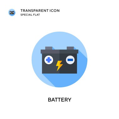 Batarya vektör simgesi. Düz çizim. EPS 10 vektörü.