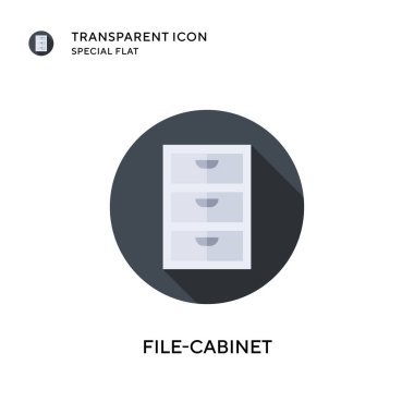 Dosya kabinesi vektör simgesi. Düz çizim. EPS 10 vektörü.
