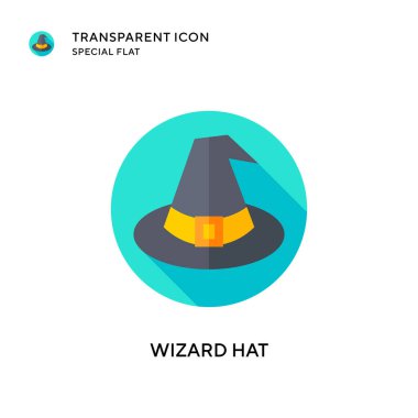 Büyücü şapkası vektör simgesi. Düz çizim. EPS 10 vektörü.