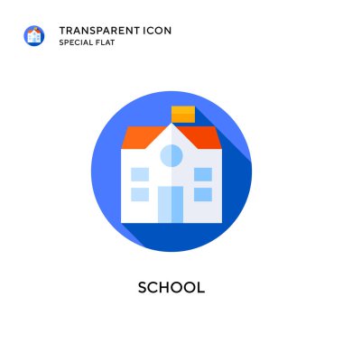 Okul vektör simgesi. Düz çizim. EPS 10 vektörü.