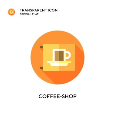 Kafe vektör ikonu. Düz çizim. EPS 10 vektörü.