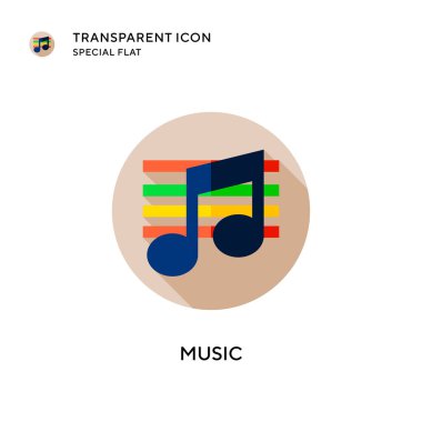 Müzik vektörü simgesi. Düz çizim. EPS 10 vektörü.