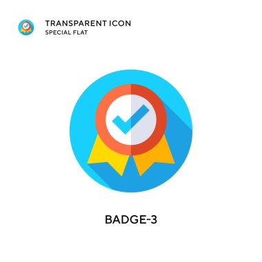 Rozet-3 vektör simgesi. Düz çizim. EPS 10 vektörü.