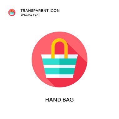 El çantası vektör simgesi. Düz çizim. EPS 10 vektörü.