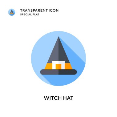 Cadı şapkası vektör simgesi. Düz çizim. EPS 10 vektörü.