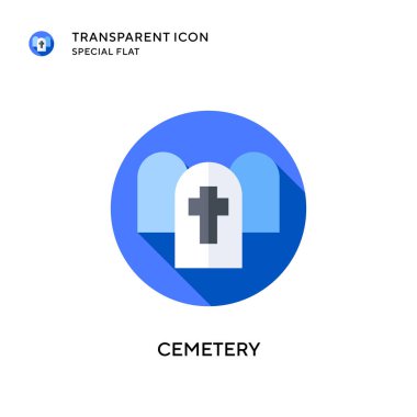 Mezarlık vektör simgesi. Düz çizim. EPS 10 vektörü.