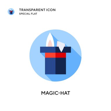 Sihirli şapka vektör simgesi. Düz çizim. EPS 10 vektörü.