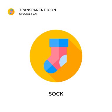 Sock vektör simgesi. Düz çizim. EPS 10 vektörü.