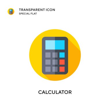 Hesap makinesi vektör simgesi. Düz çizim. EPS 10 vektörü.