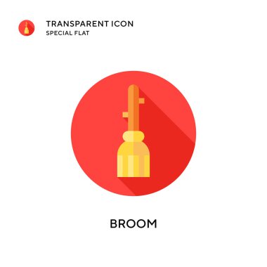 Süpürge vektör simgesi. Düz çizim. EPS 10 vektörü.