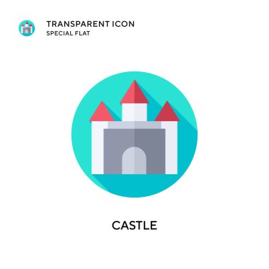 Castle vektör simgesi. Düz çizim. EPS 10 vektörü.