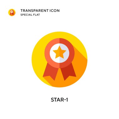 Yıldız-1 vektör simgesi. Düz çizim. EPS 10 vektörü.