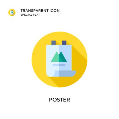 Poster vektör simgesi. Düz çizim. EPS 10 vektörü.