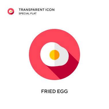 Kızarmış yumurta ikonu. Düz çizim. EPS 10 vektörü.