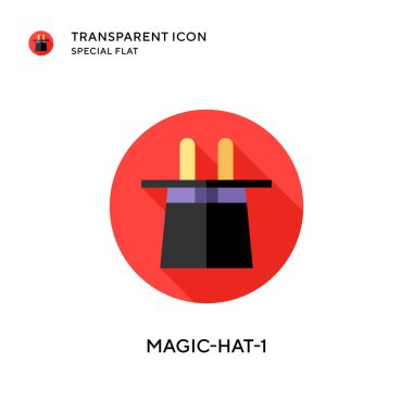 Sihirli şapka-1 vektör simgesi. Düz çizim. EPS 10 vektörü.