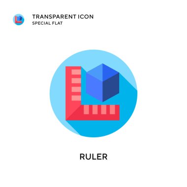 Cetvel vektör simgesi. Düz çizim. EPS 10 vektörü.