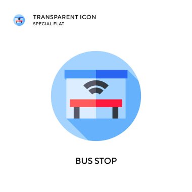 Otobüs durağı vektör simgesi. Düz çizim. EPS 10 vektörü.