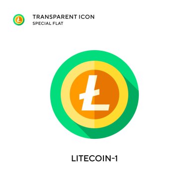 Litecoin-1 vektör simgesi. Düz çizim. EPS 10 vektörü.