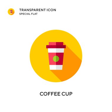 Kahve fincanı vektör ikonu. Düz çizim. EPS 10 vektörü.