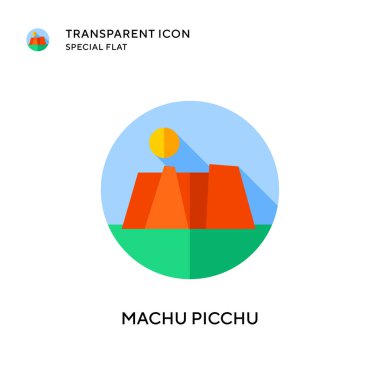 Machu picchu vektör simgesi. Düz çizim. EPS 10 vektörü.