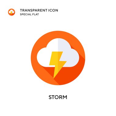 Fırtına vektör simgesi. Düz çizim. EPS 10 vektörü.