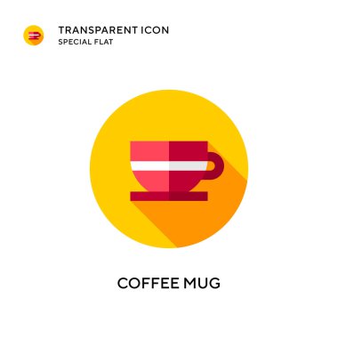 Kahve fincanı vektör ikonu. Düz çizim. EPS 10 vektörü.