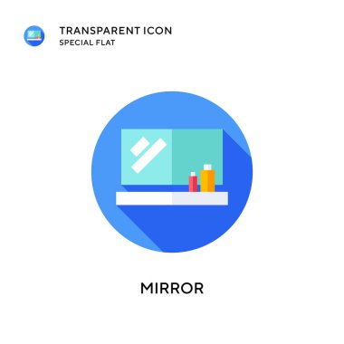 Ayna vektör simgesi. Düz çizim. EPS 10 vektörü.