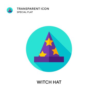 Cadı şapkası vektör simgesi. Düz çizim. EPS 10 vektörü.