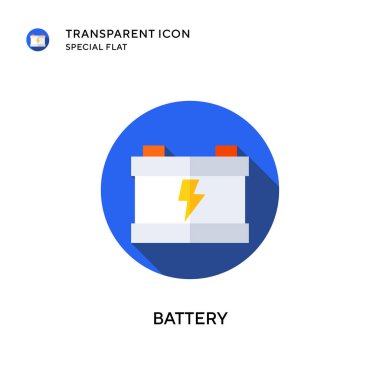 Batarya vektör simgesi. Düz çizim. EPS 10 vektörü.