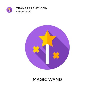 Sihirli değnek vektör simgesi. Düz çizim. EPS 10 vektörü.