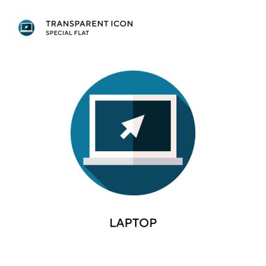 Laptop vektör simgesi. Düz çizim. EPS 10 vektörü.
