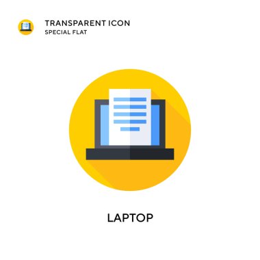 Laptop vektör simgesi. Düz çizim. EPS 10 vektörü.