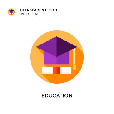 Eğitim vektör simgesi. Düz çizim. EPS 10 vektörü.