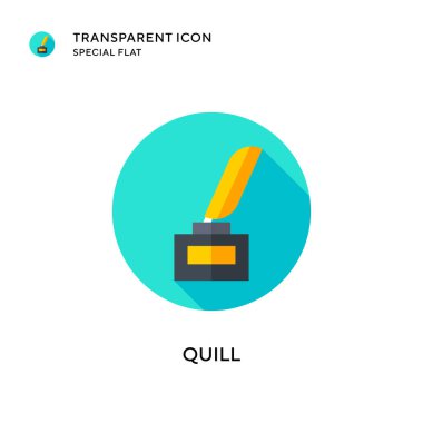 Quill vektör simgesi. Düz çizim. EPS 10 vektörü.