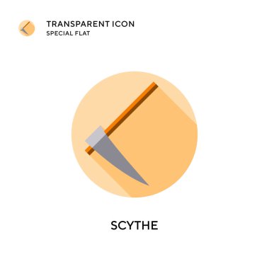 Scythe vektör simgesi. Düz çizim. EPS 10 vektörü.