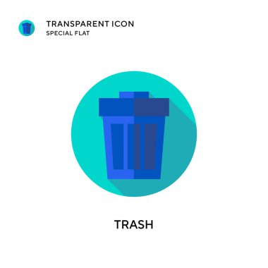 Çöp vektörü simgesi. Düz çizim. EPS 10 vektörü.