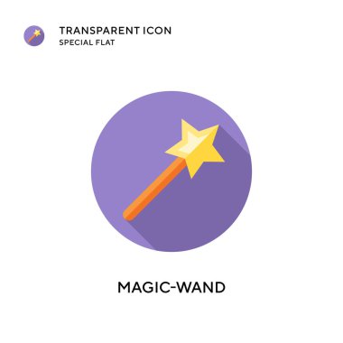 Sihirli değnek vektör simgesi. Düz çizim. EPS 10 vektörü.
