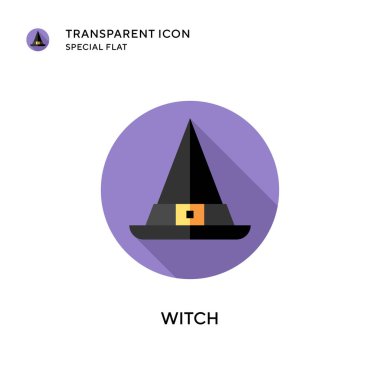 Cadı vektör simgesi. Düz çizim. EPS 10 vektörü.