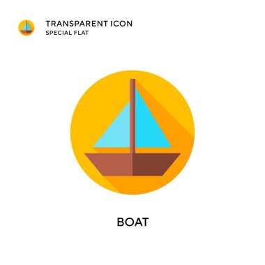 Tekne vektör simgesi. Düz çizim. EPS 10 vektörü.