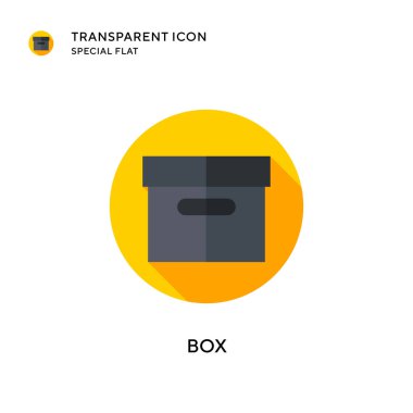 Kutu vektör simgesi. Düz çizim. EPS 10 vektörü.