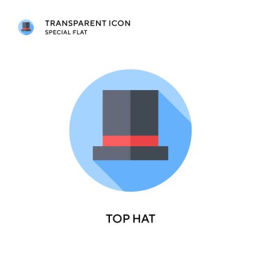 Silindir şapka vektör simgesi. Düz çizim. EPS 10 vektörü.