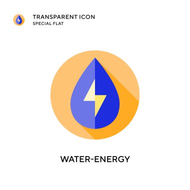 Su enerjisi vektör simgesi. Düz çizim. EPS 10 vektörü.