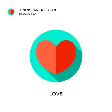 Aşk vektör simgesi. Düz çizim. EPS 10 vektörü.