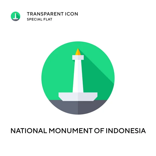 Monumento Nacional Indonesia Vector Icono Ilustración Estilo Plano Eps Vector — Vector de stock