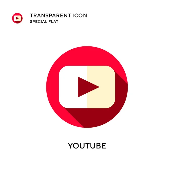 Ikona Wektora Youtube Płaska Ilustracja Wektor Eps — Wektor stockowy