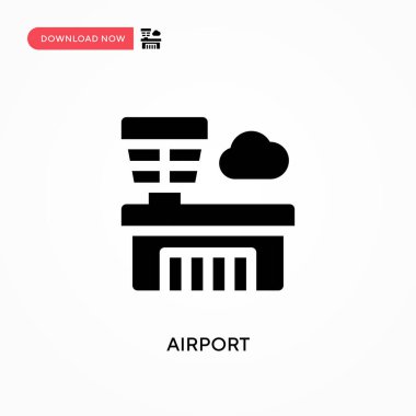 Havaalanı vektör simgesi. - Evet. Web sitesi veya mobil uygulama için modern, basit düz vektör çizimi